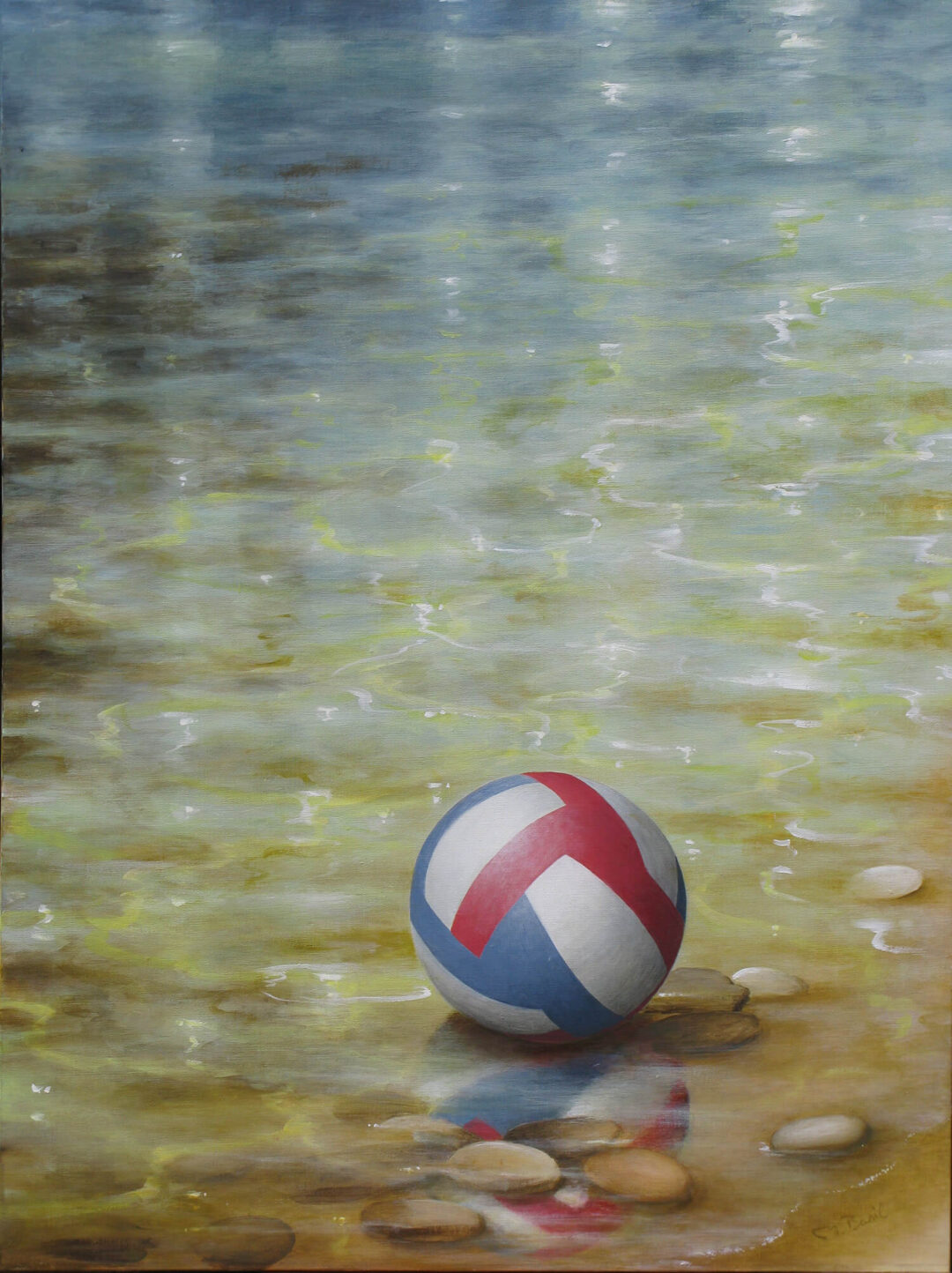 0013. Ball by water's edge