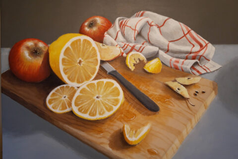 Fruit on a cutting board