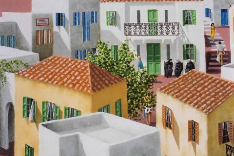 Detail of Village with taverna