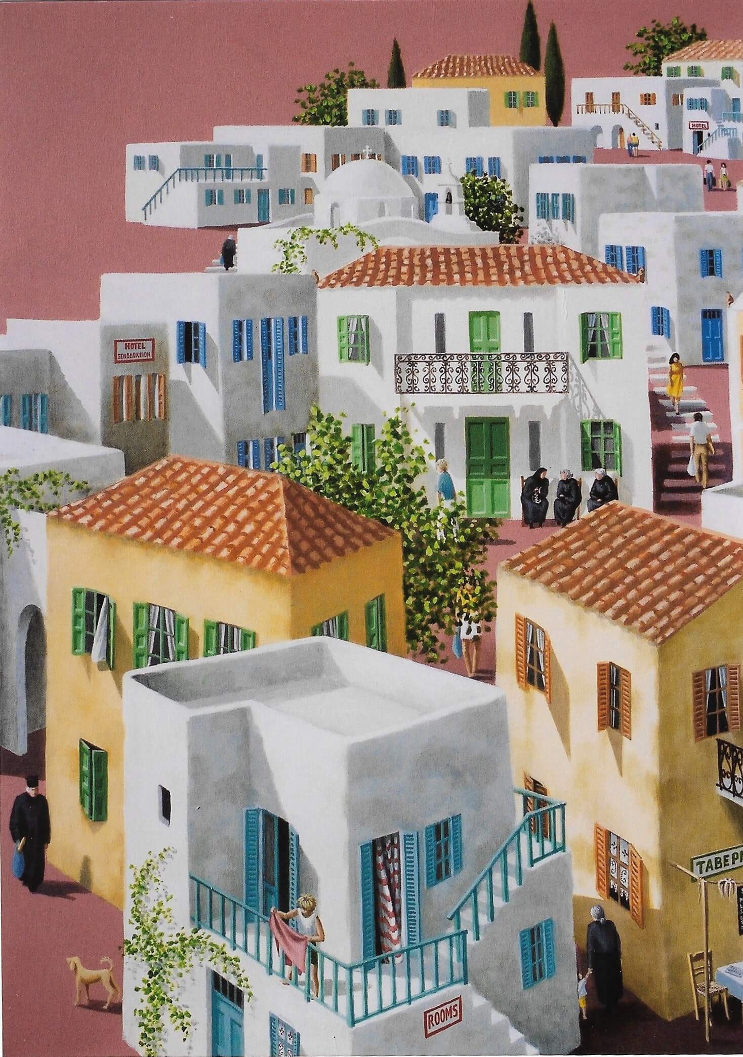 Detail of Village with taverna