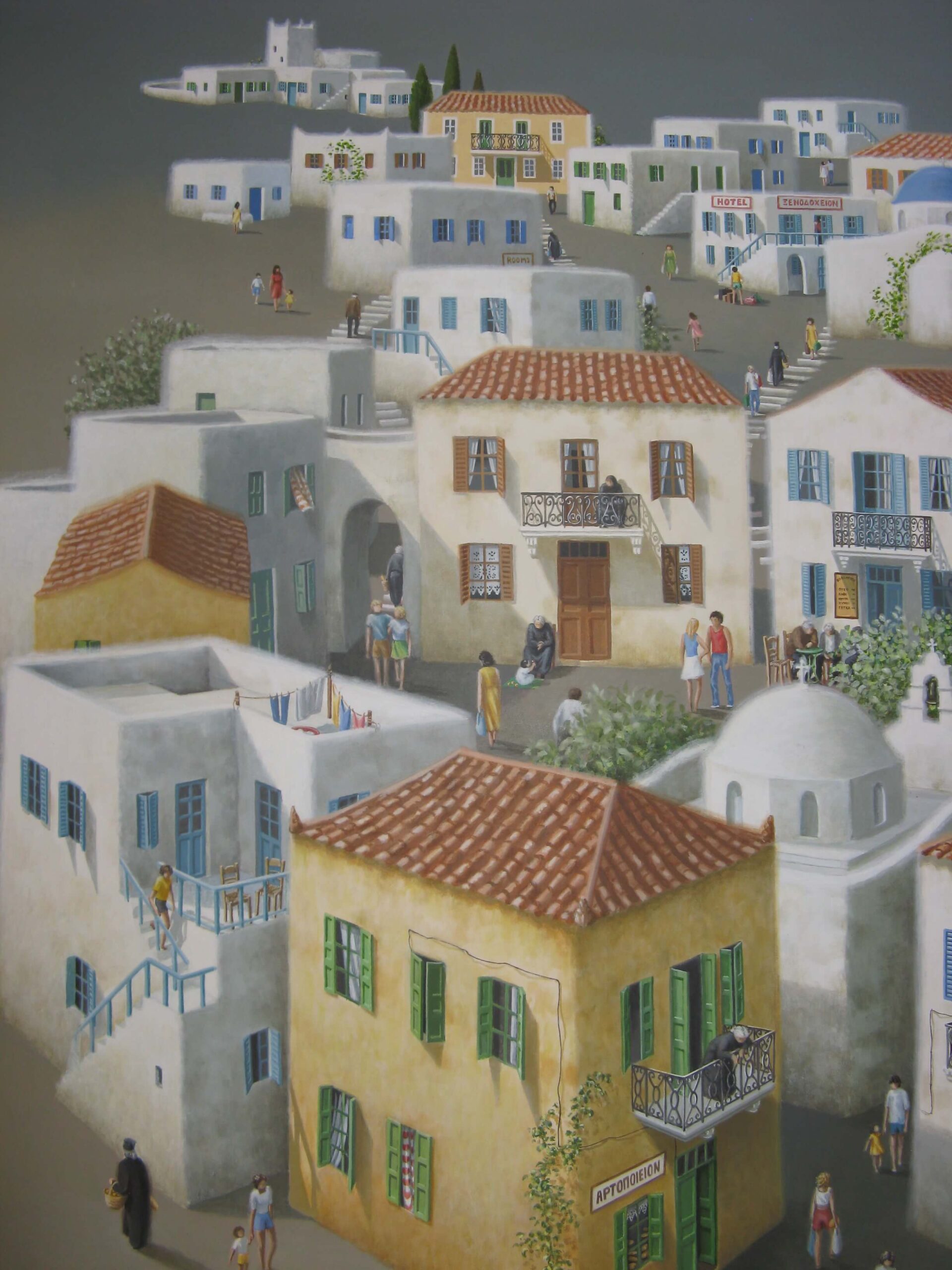 Greek village morning, Detail 1