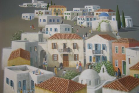 Greek village morning, Detail 2